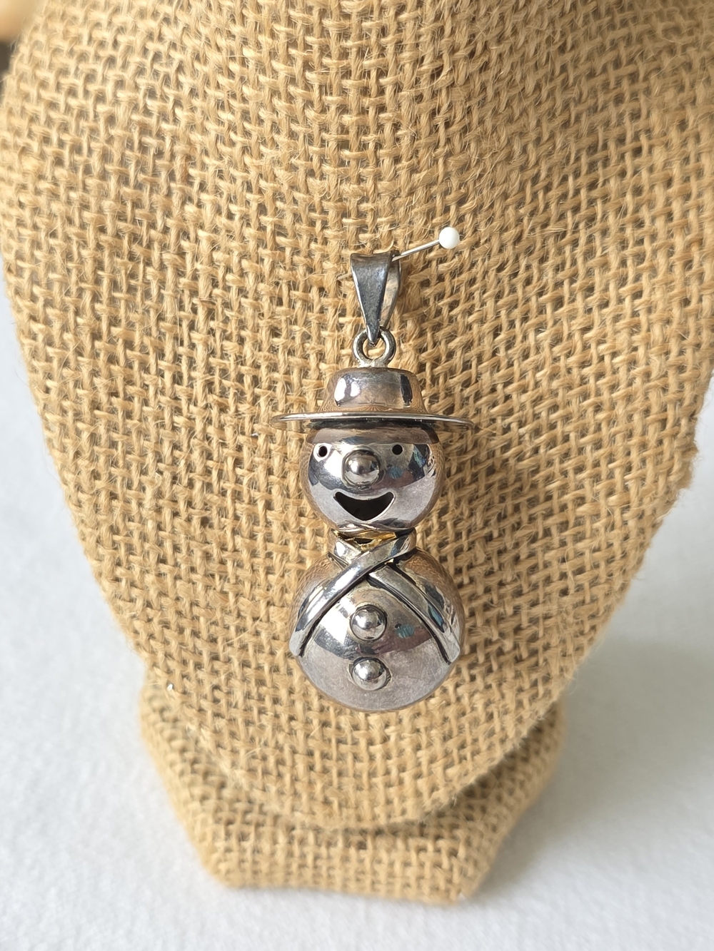Taxco Sterling Silver 3D Pendant Harmony Chime Snowman